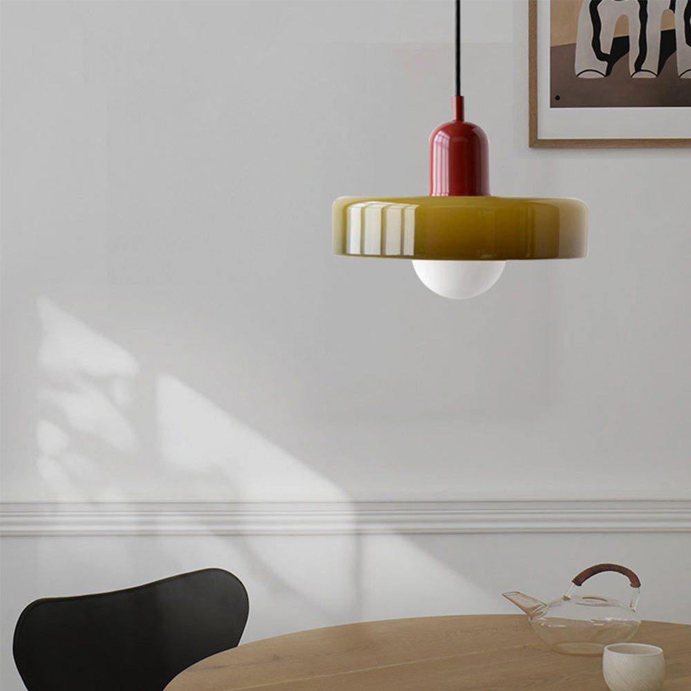 Pendant lamp made of colored glass