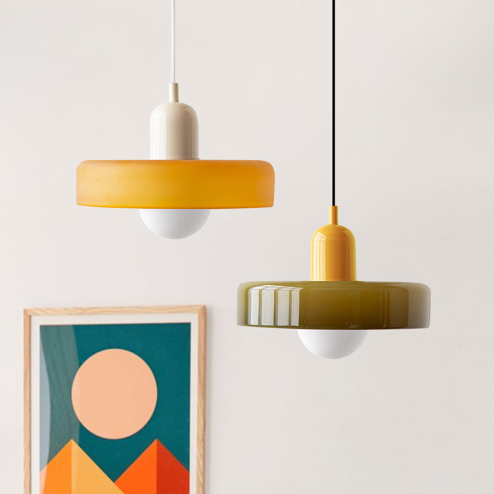 Pendant lamp made of colored glass