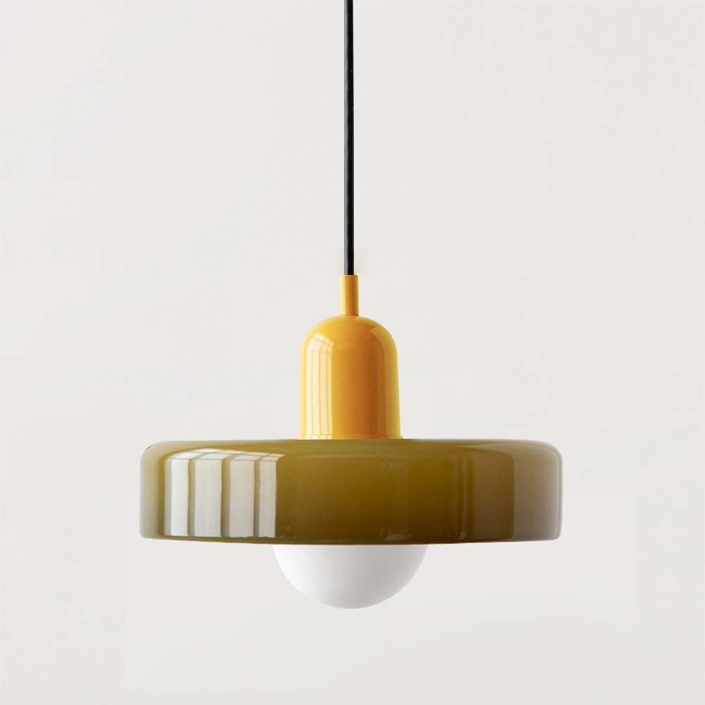 Pendant lamp made of colored glass