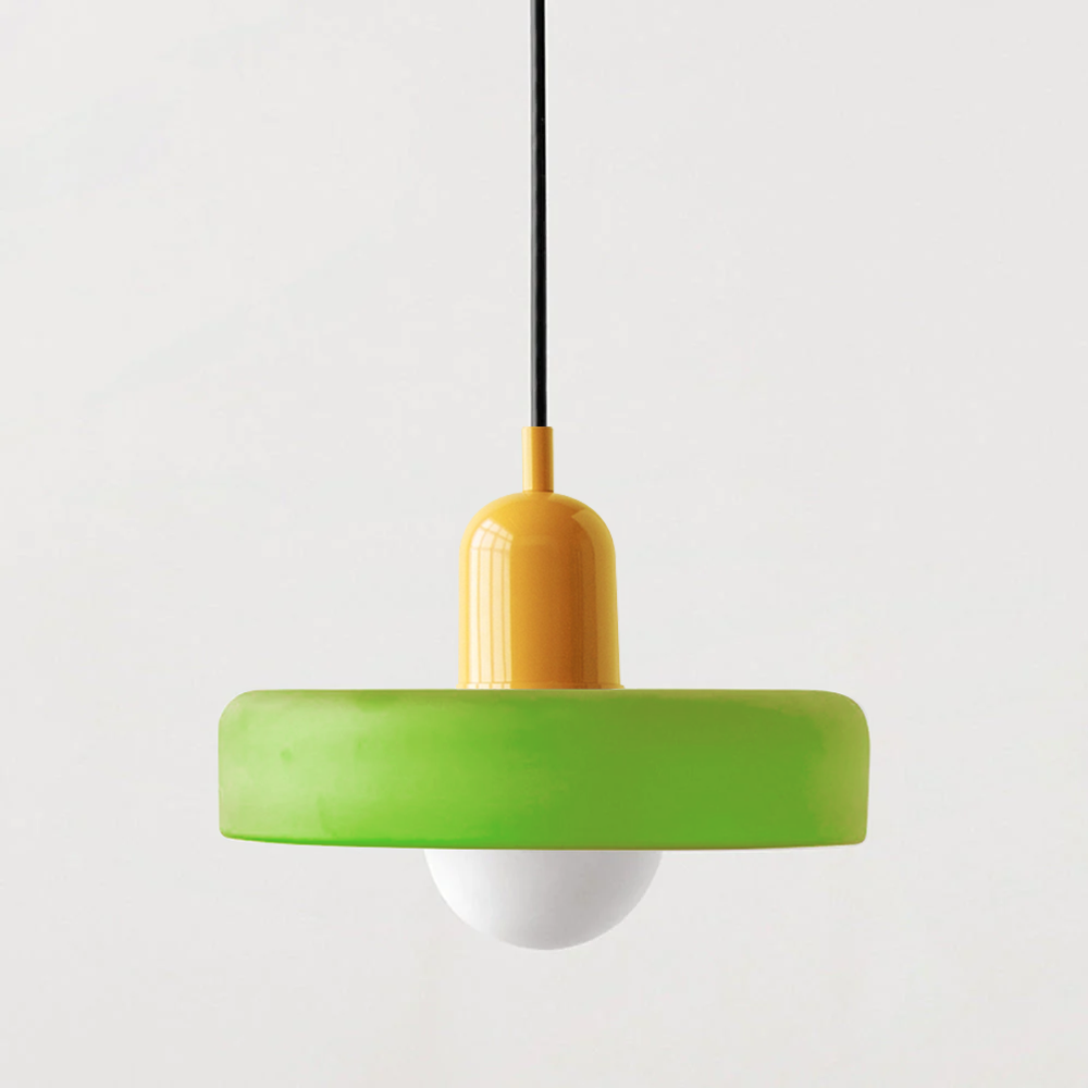 Pendant lamp made of colored glass