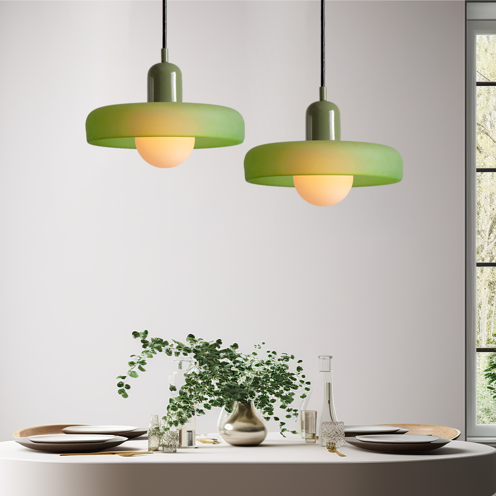 Pendant lamp made of colored glass