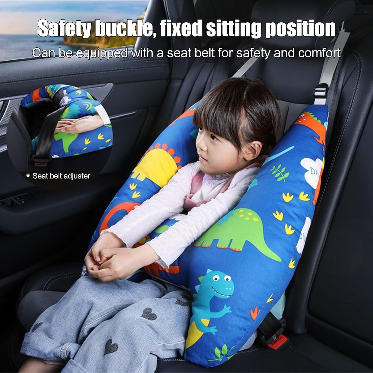 Children's travel pillow with secure fit