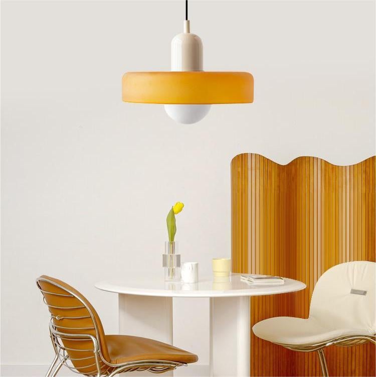 Pendant lamp made of colored glass