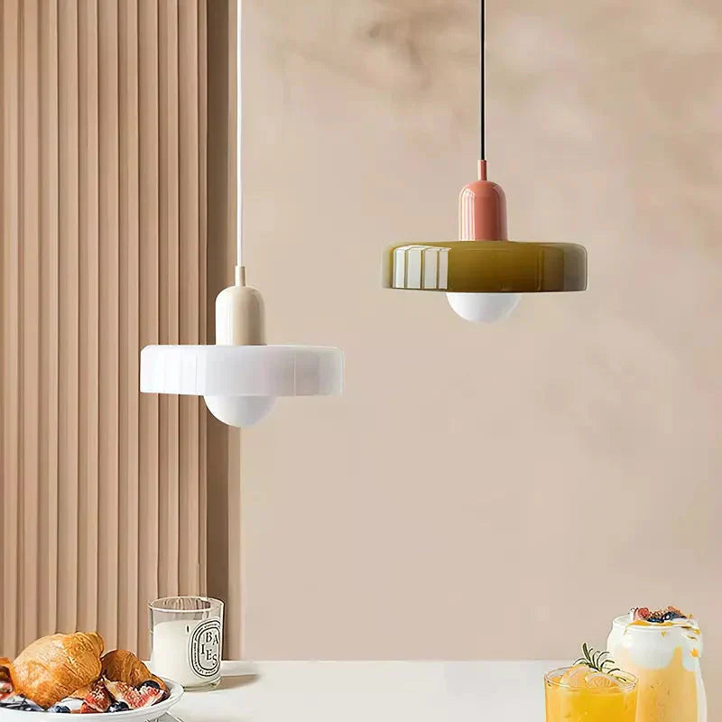 Pendant lamp made of colored glass