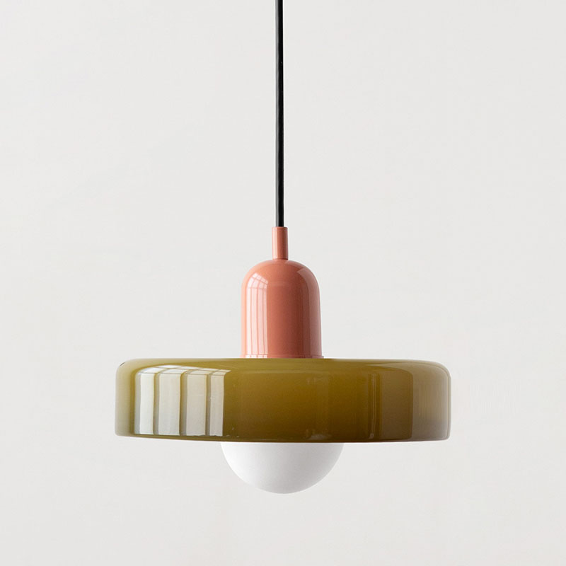 Pendant lamp made of colored glass