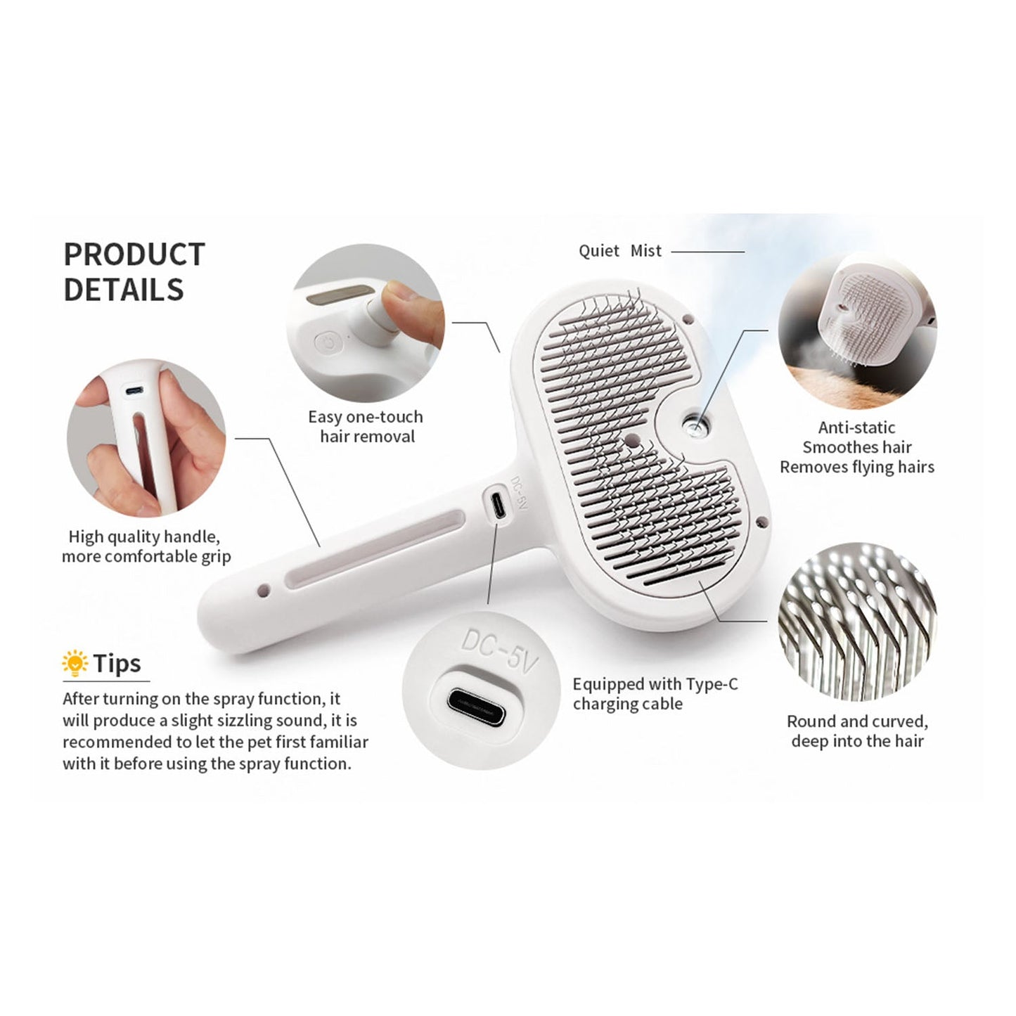 Pawlish Pet Grooming Brush