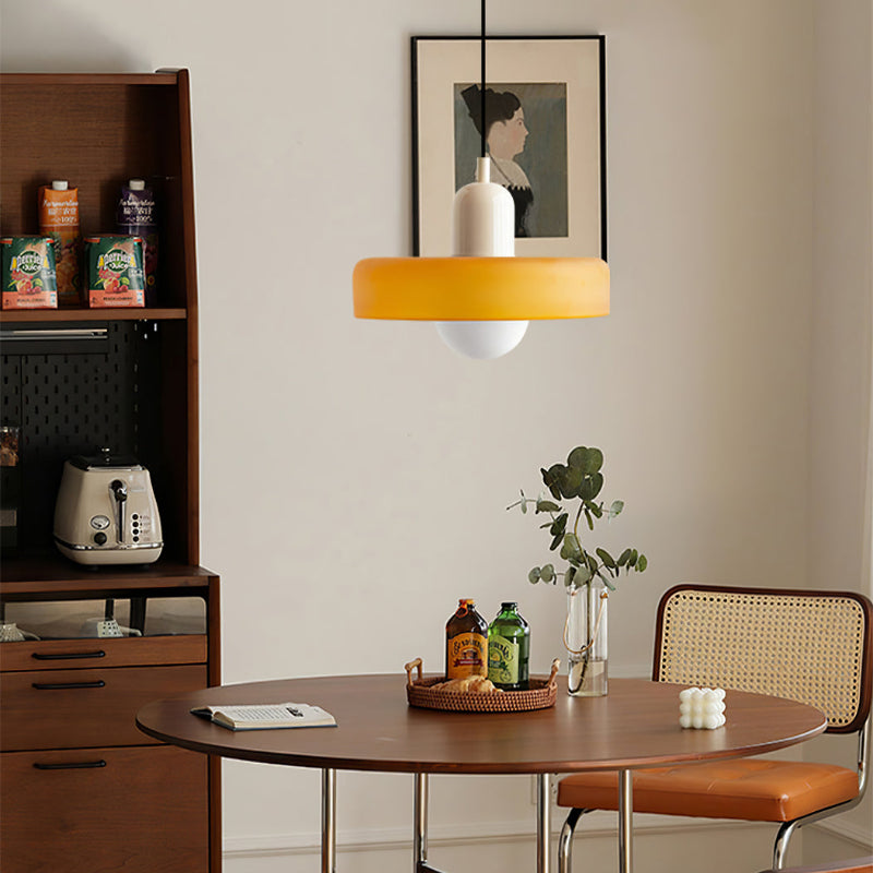 Pendant lamp made of colored glass