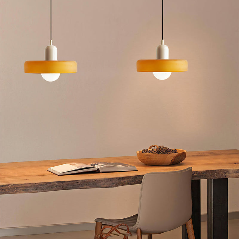 Pendant lamp made of colored glass