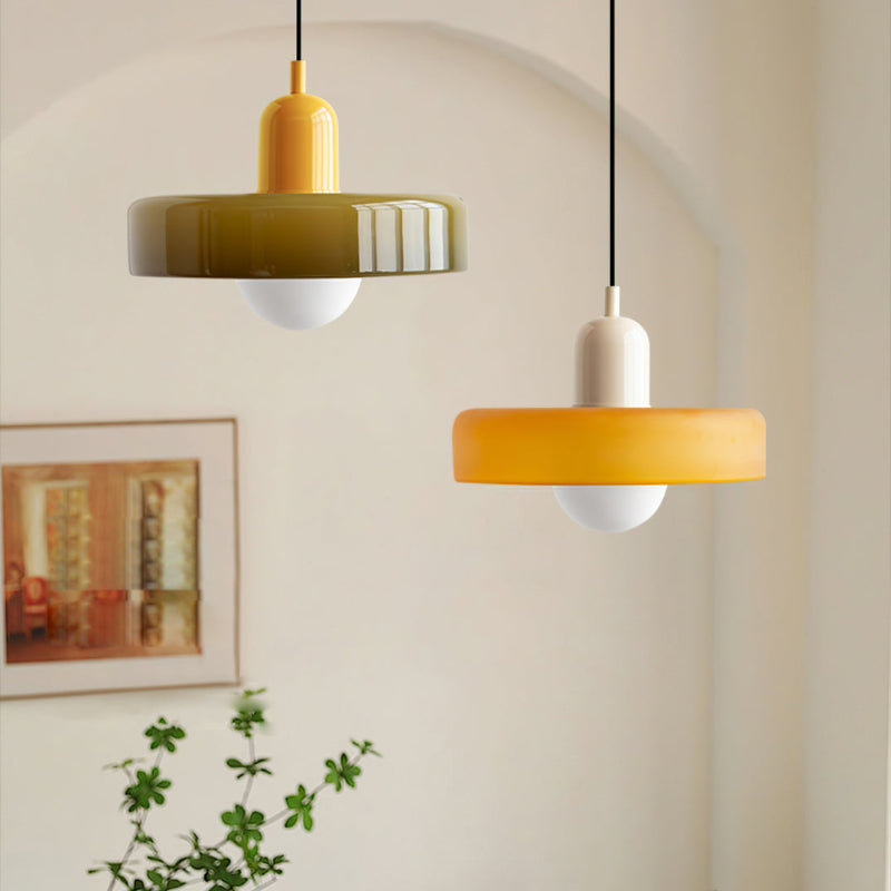 Pendant lamp made of colored glass