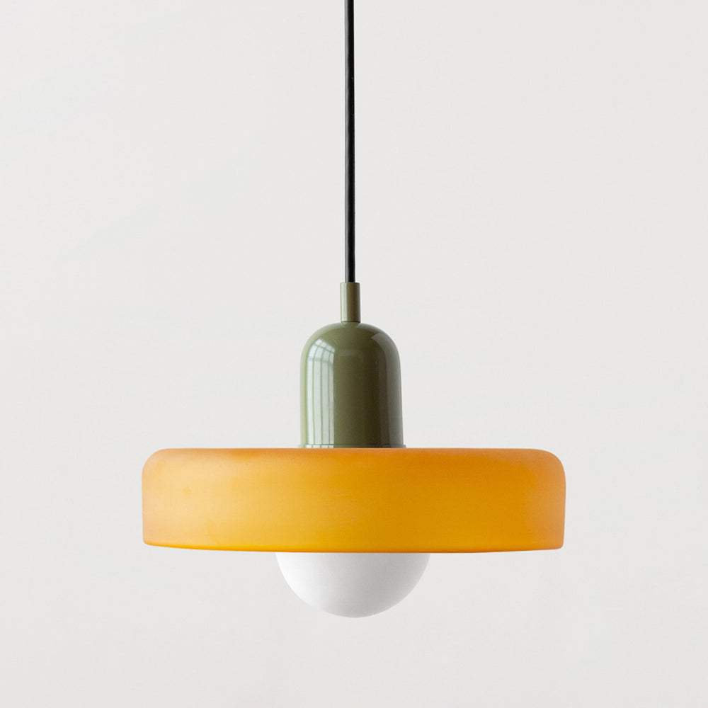 Pendant lamp made of colored glass
