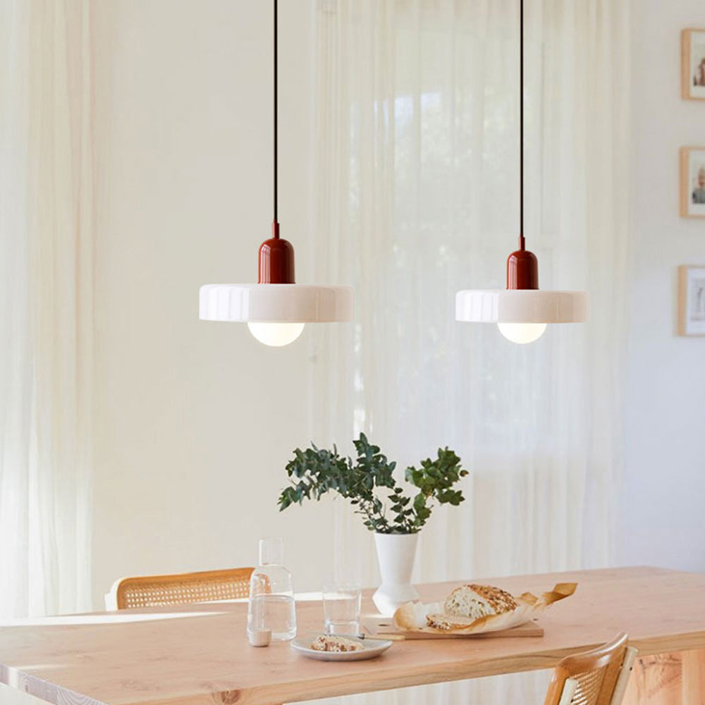 Pendant lamp made of colored glass
