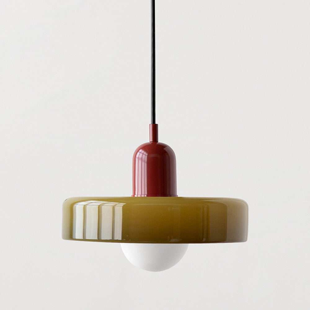 Pendant lamp made of colored glass