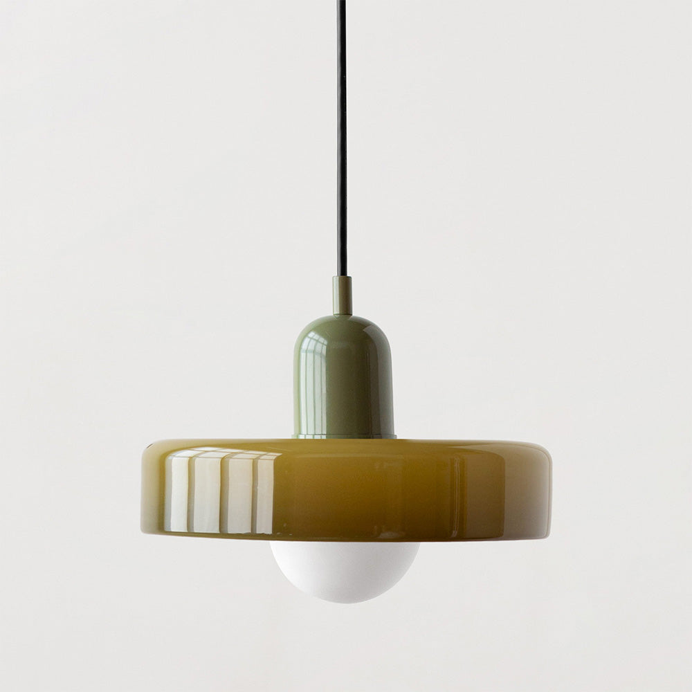 Pendant lamp made of colored glass