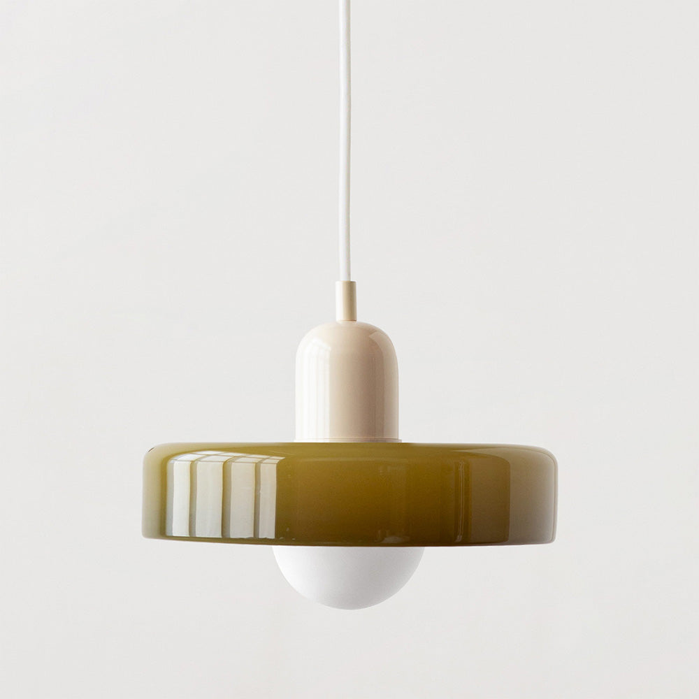 Pendant lamp made of colored glass