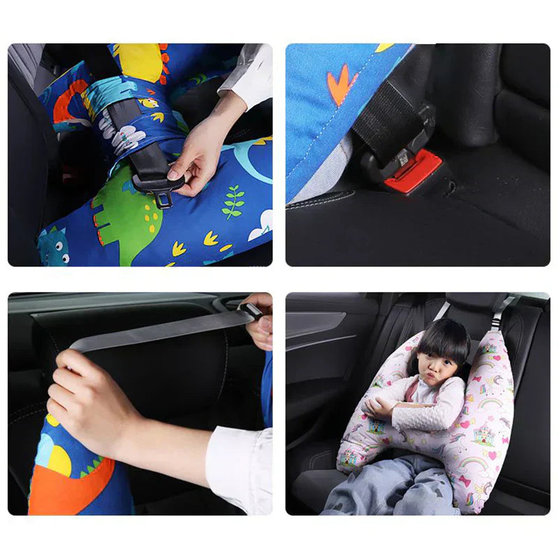 Children's travel pillow with secure fit