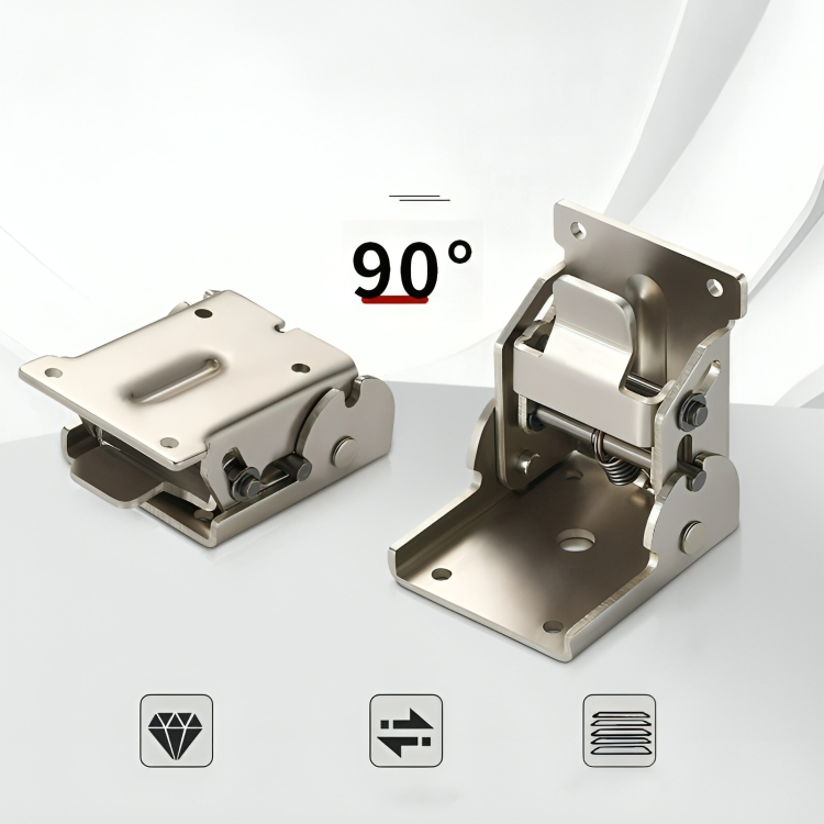 90 Degree Self-Locking Folding Steel Furniture Hinges (x2)