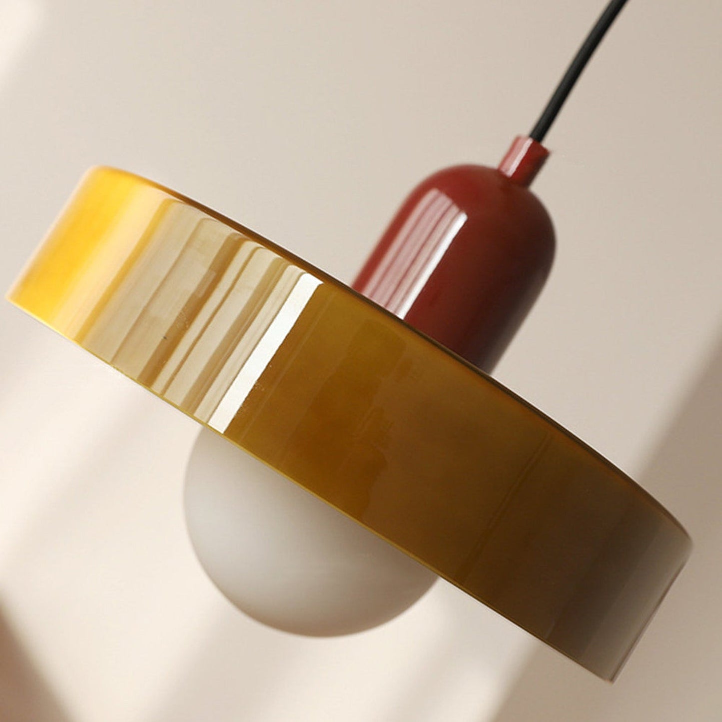 Pendant lamp made of colored glass