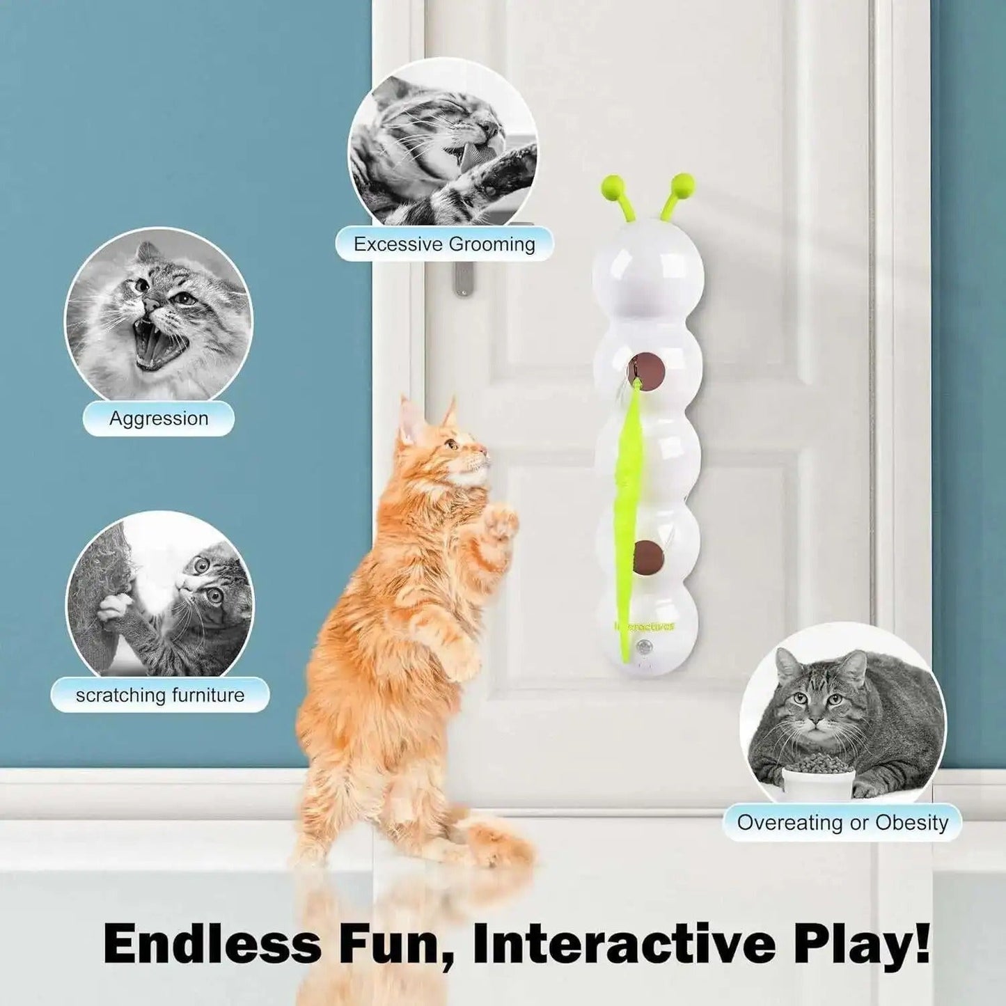 PurrWhirl โ Interactive Cat Toy with Worm Motion