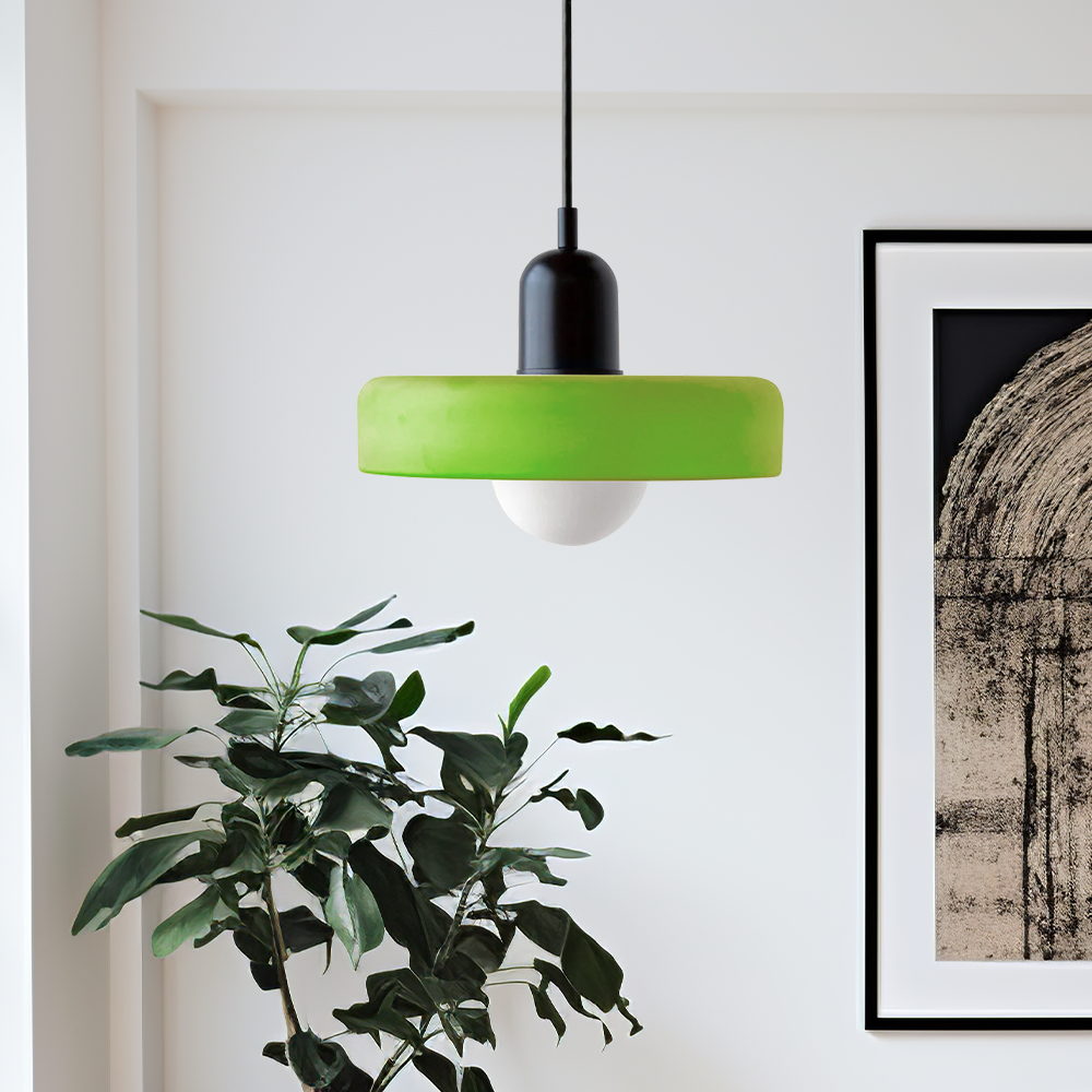 Pendant lamp made of colored glass