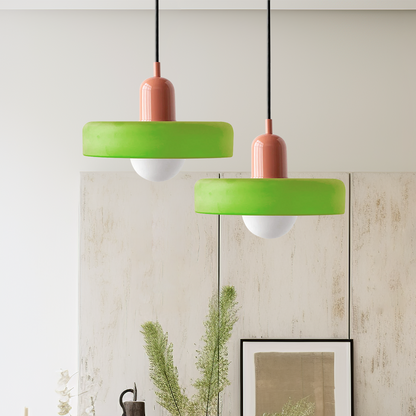 Pendant lamp made of colored glass