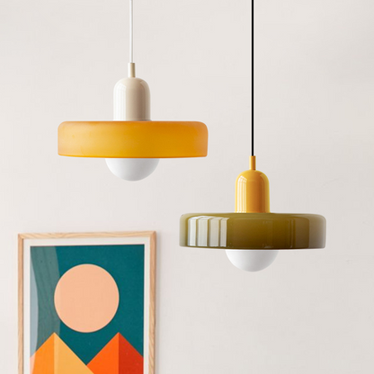 Pendant lamp made of colored glass