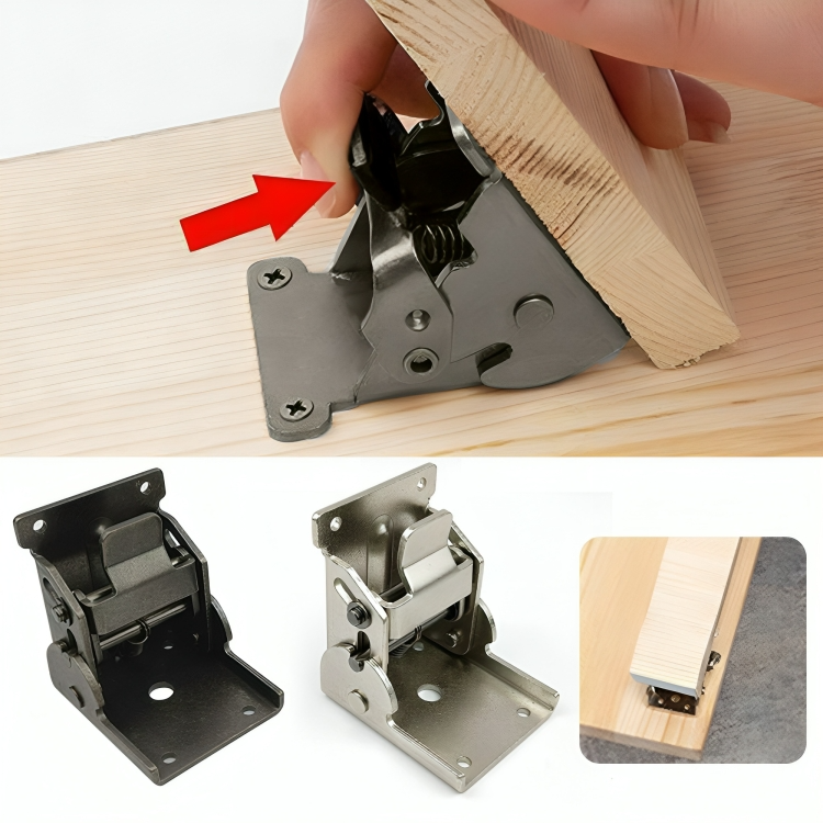 90 Degree Self-Locking Folding Steel Furniture Hinges (x2)