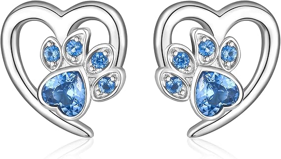 Kolczyki z odciskami łapek i sercem – Biżuteria dla miłośników zwierząt