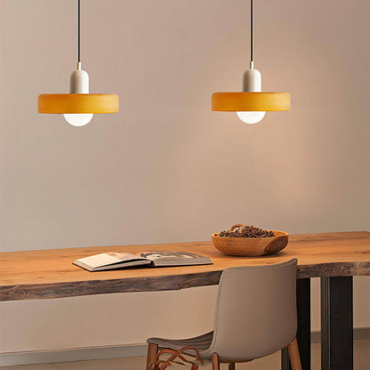 Pendant lamp made of colored glass