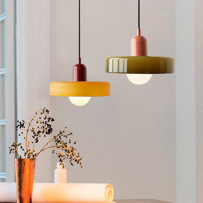 Pendant lamp made of colored glass