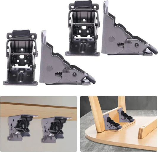 90 Degree Self-Locking Folding Steel Furniture Hinges (x2)