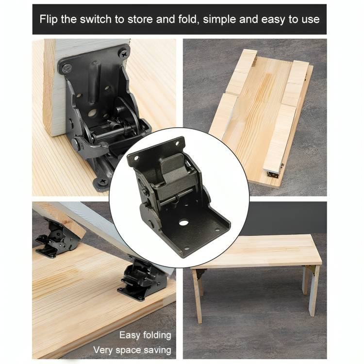 90 Degree Self-Locking Folding Steel Furniture Hinges (x2)