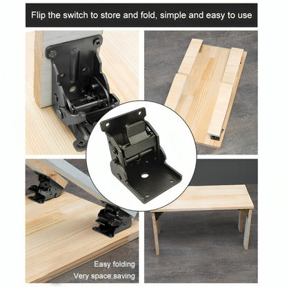 90 Degree Self-Locking Folding Steel Furniture Hinges (x2)